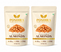 POSHIRA Premium California Almonds (Badam) | 1kg (500gx2) | Gourmet Almonds | Jumbo Size | Daily Snacking | Vegan, Gluten Free, Non-GMO