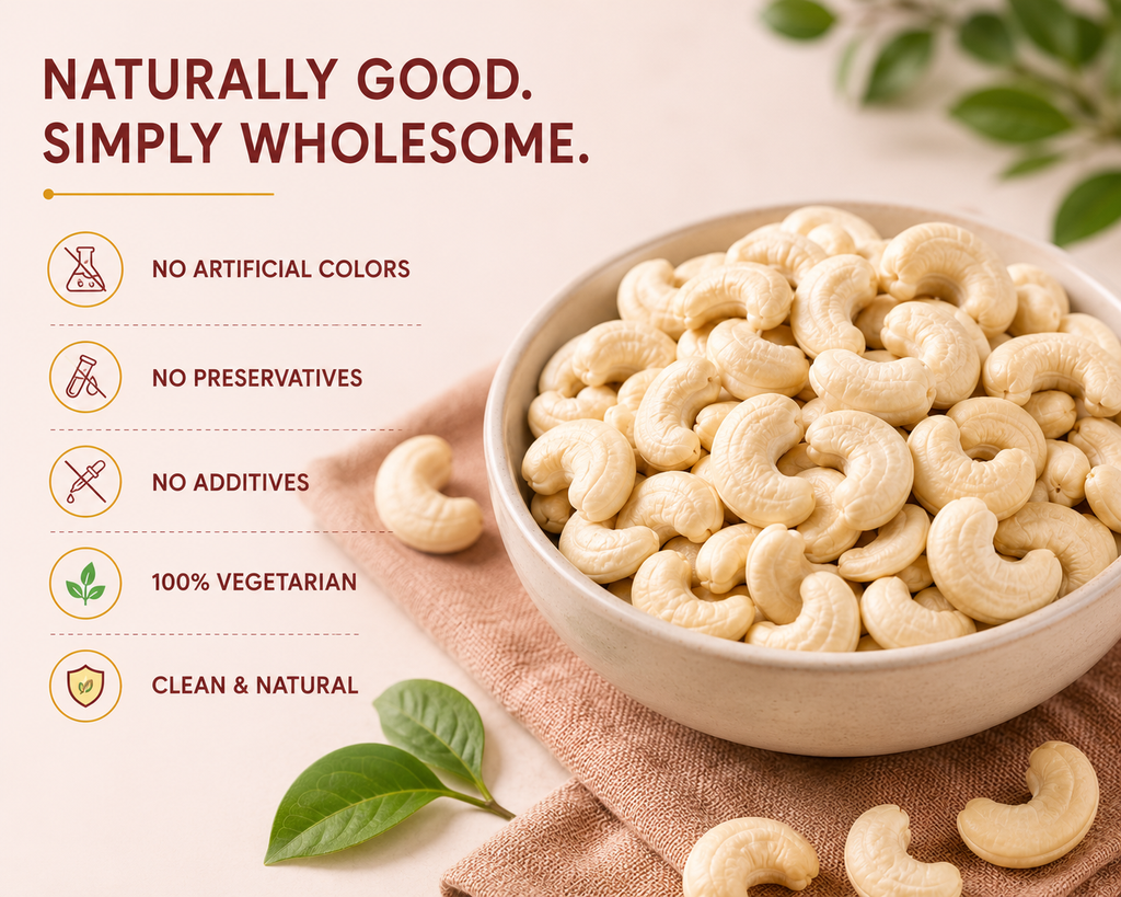 POSHIRA Premium Whole Cashews 500g | Jumbo Size W240 Kaju | Handpicked