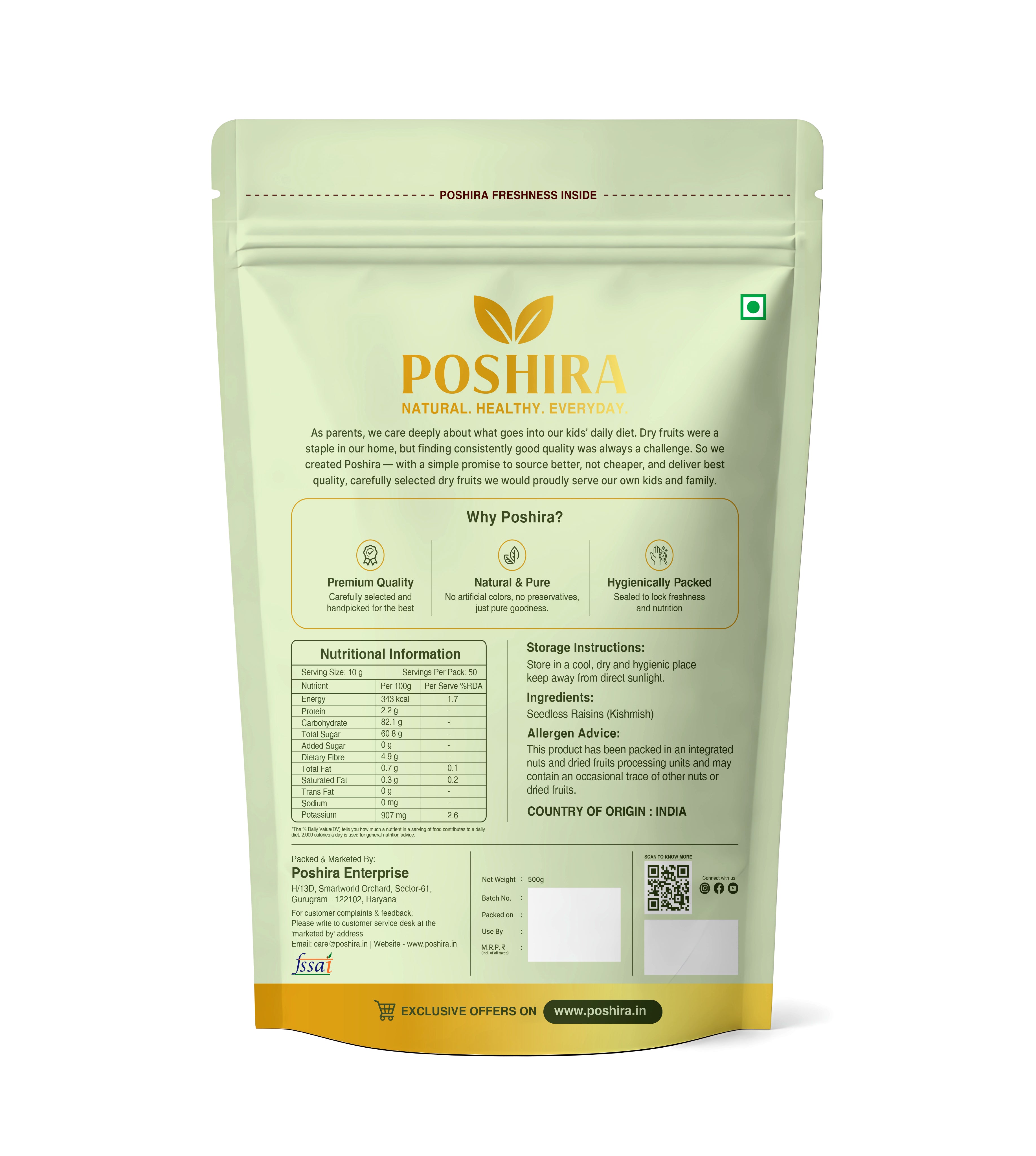 Premium Seedless Raisins 500gm