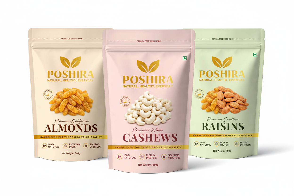 Dry Fruits Combo - Almond + Cashew + Raisin (500g Each)