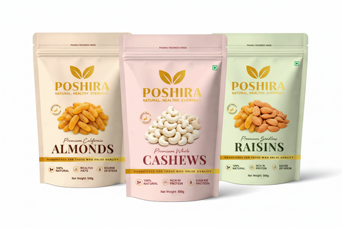 Dry Fruits Combo - Almond + Cashew + Raisin (500g Each)