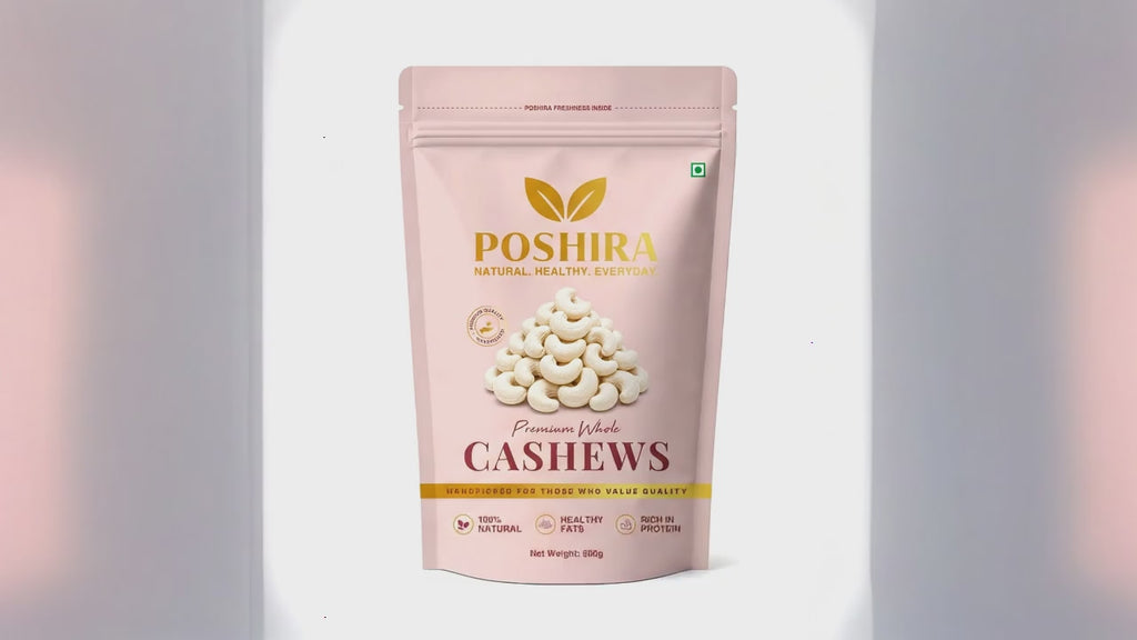POSHIRA Premium Whole Cashews 500g | Jumbo Size W240 Kaju | Handpicked